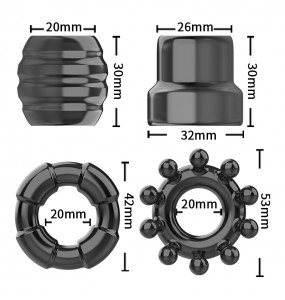 PLEASE ME - Delay Cock Rings (Full Set 4 Pieces - Set C)